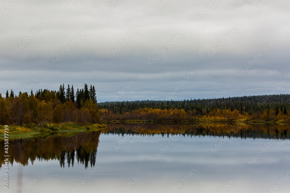 Obraz premium Autumn landscape in Muonio, Lapland, Northern Finland