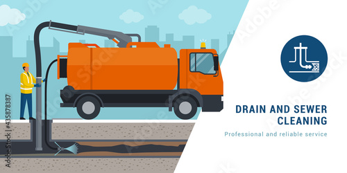 Professional sewer cleaning service banner