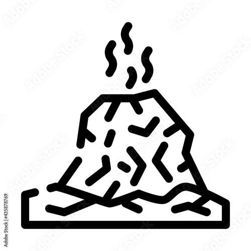 eruption disaster line icon vector. eruption disaster sign. isolated contour symbol black illustration