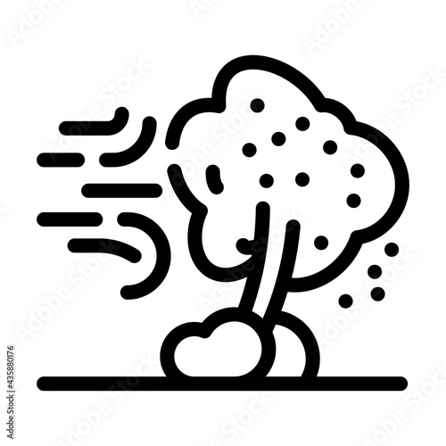 wind disaster line icon vector. wind disaster sign. isolated contour symbol black illustration