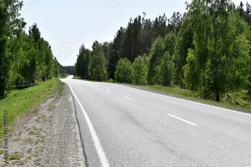 High speed asphalt road highway in the afternoon in the forest © Lushchikov Valeriy