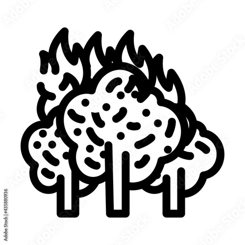 forest fire disaster line icon vector. forest fire disaster sign. isolated contour symbol black illustration