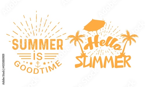 Hello, summer artwork – Summer day Vector art design for girls t-shirt in custom summer day Design.