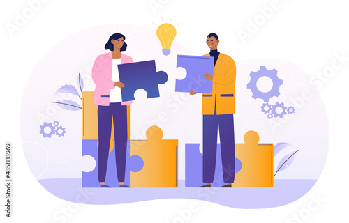 Team working on innovative idea to launch project