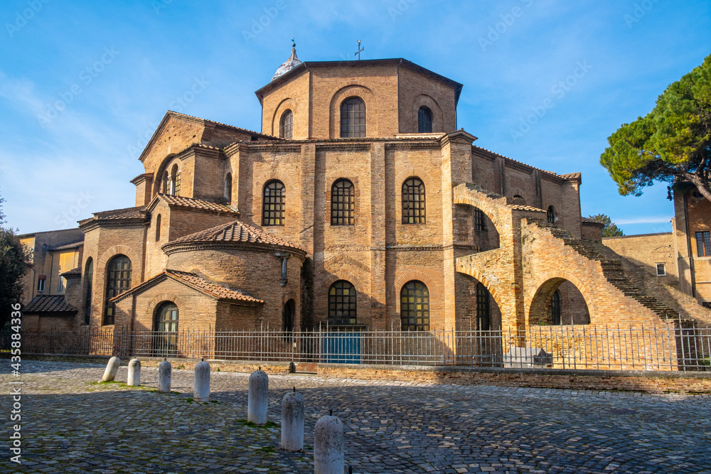 Exterior of the Basilica of San Vitale. Ravenna, Emilia Romagna, Italy, Europe.