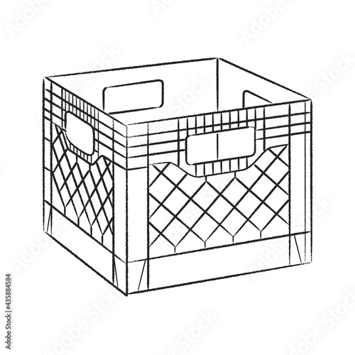 Milk Crate Vector, Milk Crate Icon, Box Outline, Storage Box Vector, Box Icon, Plastic Box Icon, Moving Box Icon, Moving Box Vector Illustration Background