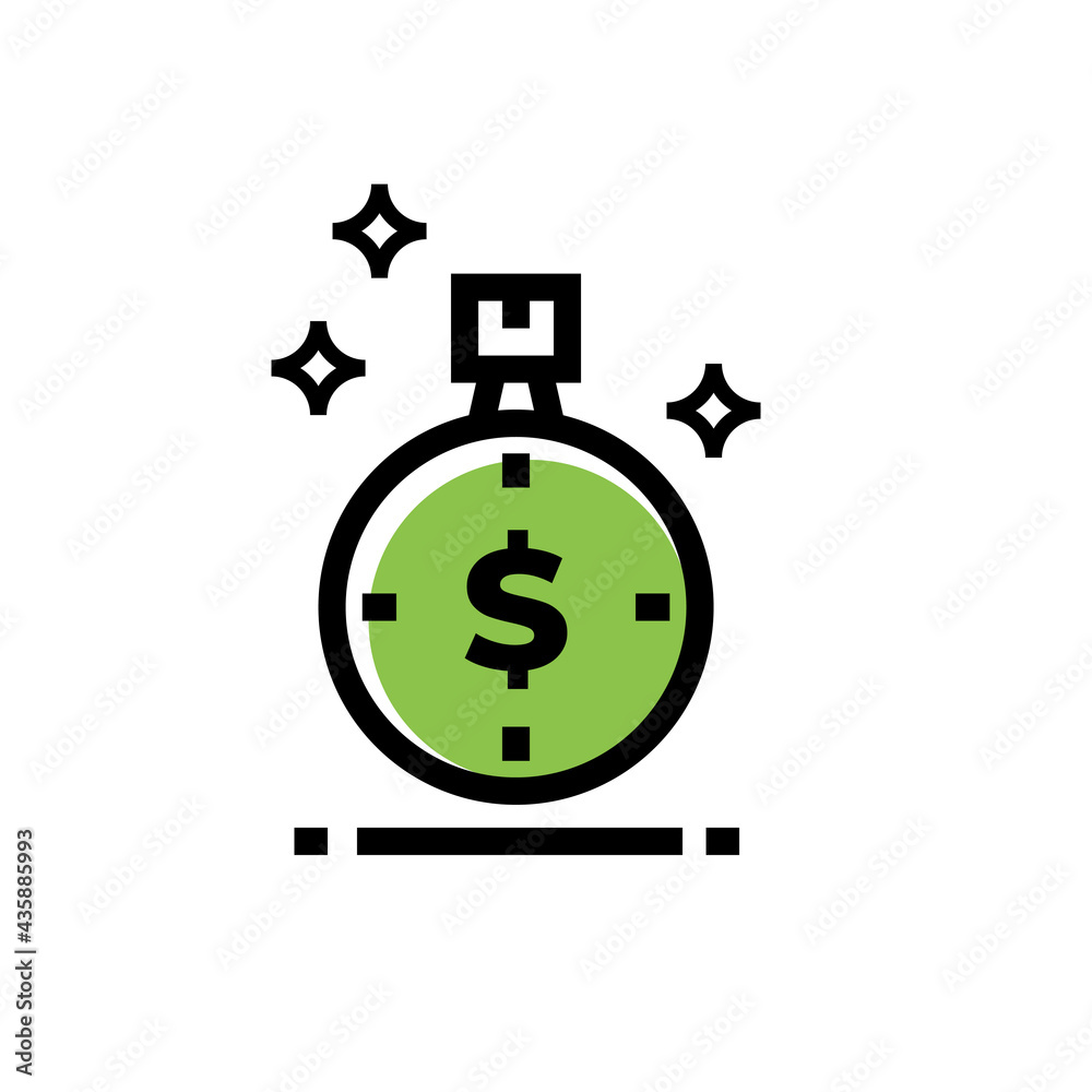time and dollar currency vector icon time and dollar currency vector icon
