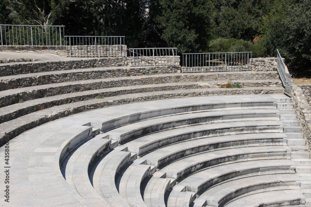 Ruins of Greek theatre in Kos City, Greece