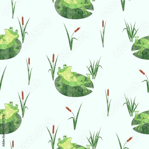 Funny frog pattern. Seamles...