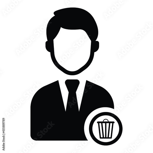 delete, remove profile icon vector