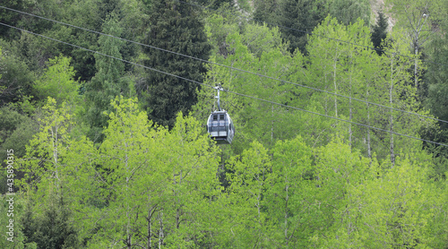 cable car in the mountains in summer