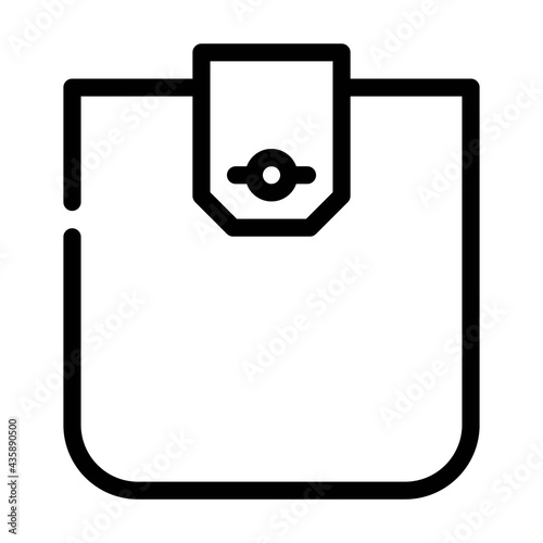 flap pocket line icon vector. flap pocket sign. isolated contour symbol black illustration