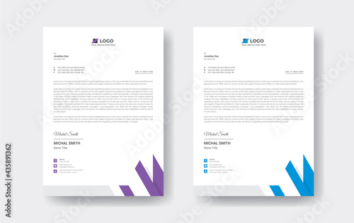 Modern Professional corporate business style letterhead. Abstract Creative Letterhead Design 