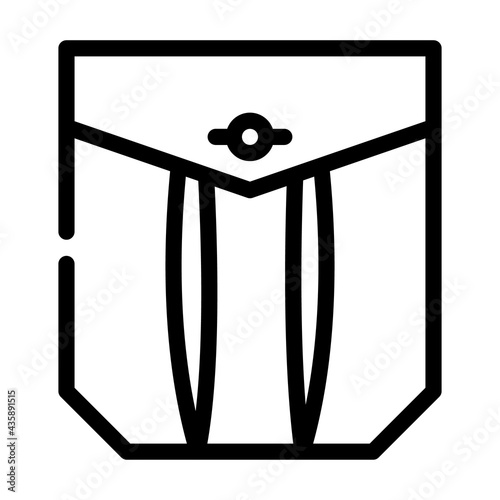 pleated pocket line icon vector. pleated pocket sign. isolated contour symbol black illustration