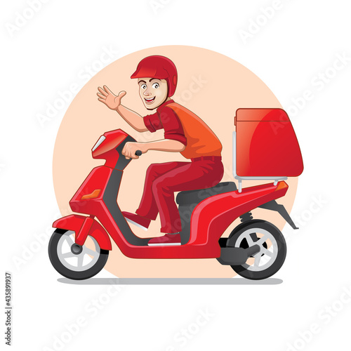 Red Moped Delivery Order