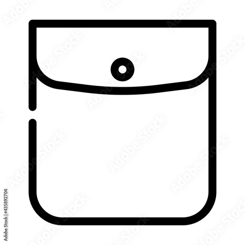 button closed pocket line icon vector. button closed pocket sign. isolated contour symbol black illustration