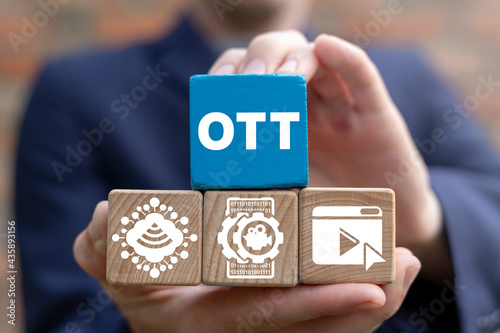 Concept of OTT service information technology. Over The Top Internet Media Video Streaming. photo