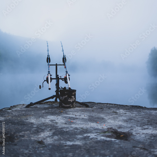 Fishingrods in Fog photo