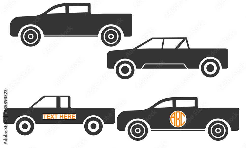 Pickup vector, Pickup sign symbol icon vector , Pickup silhouette.
