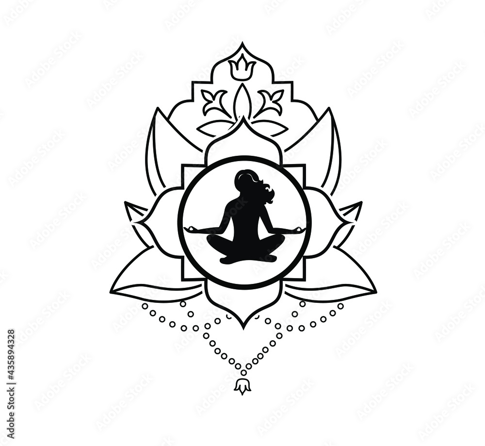 Obraz premium the illustration on the theme of the meditation.