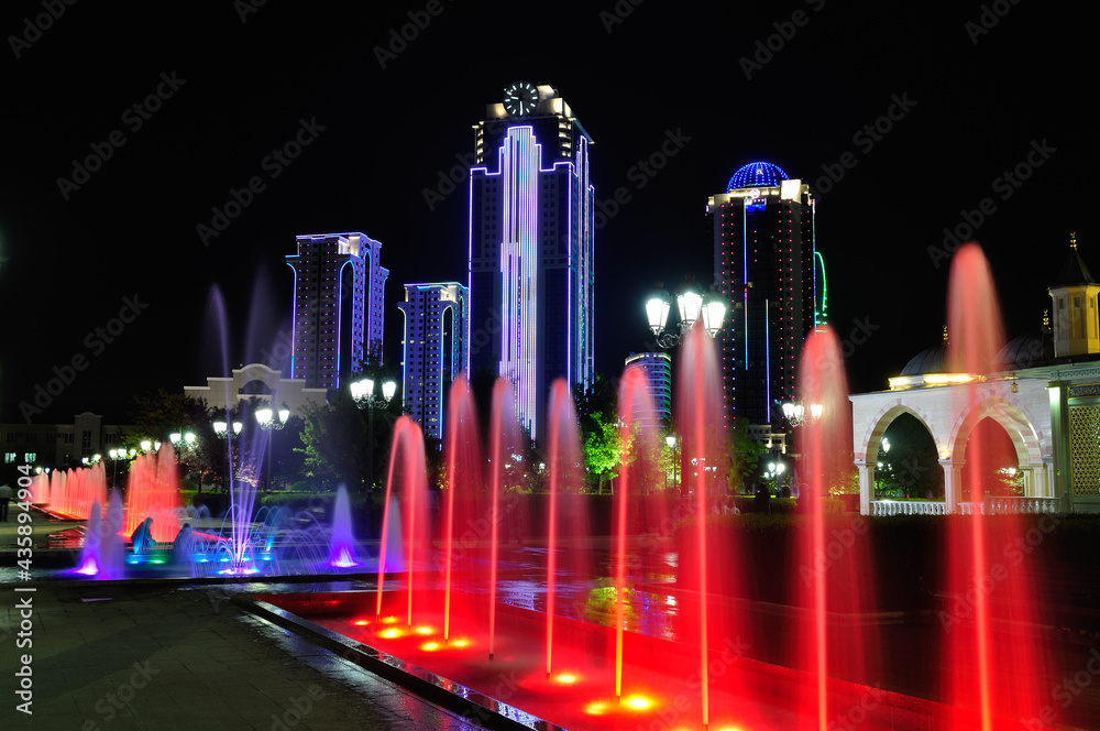 Grozny City. Night. Chechen Republic. Russia
