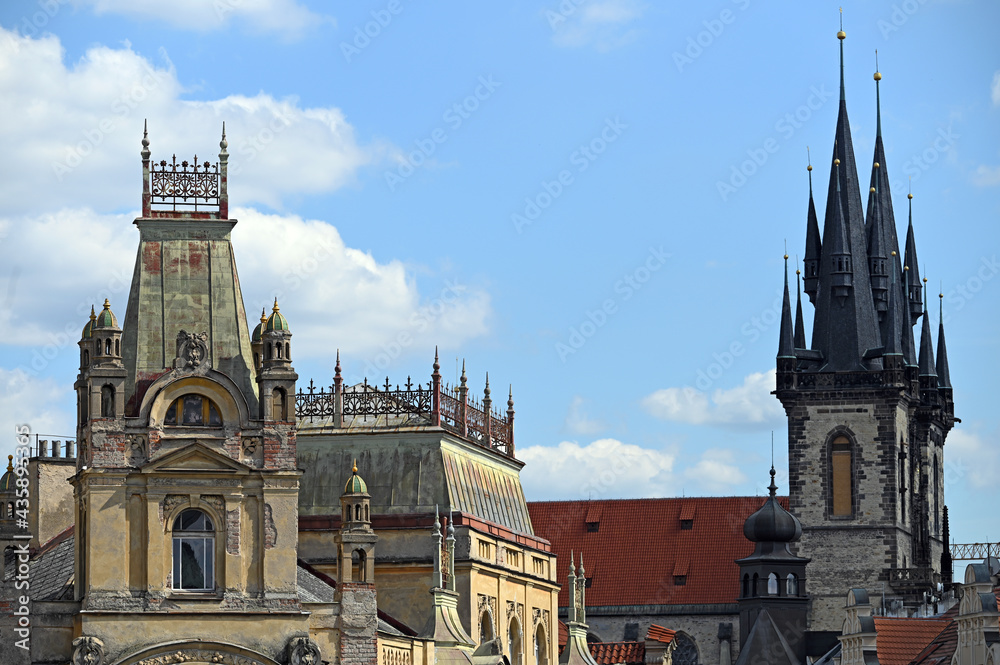 Old buildings in Jewish quarter Prague