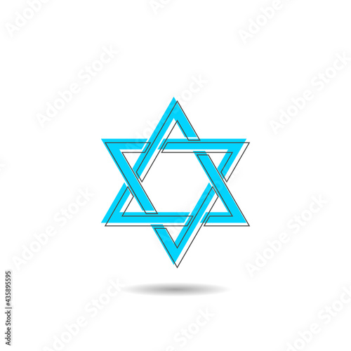 Blue star David Israel icon symbol illustration design