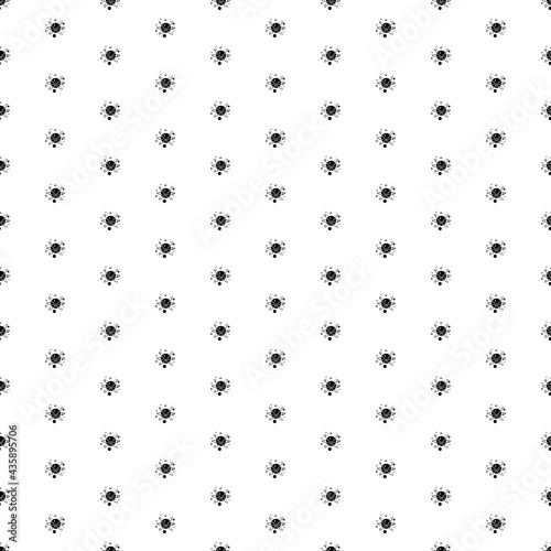 Square seamless background pattern from geometric shapes. The pattern is evenly filled with black cosmic symbols. Vector illustration on white background