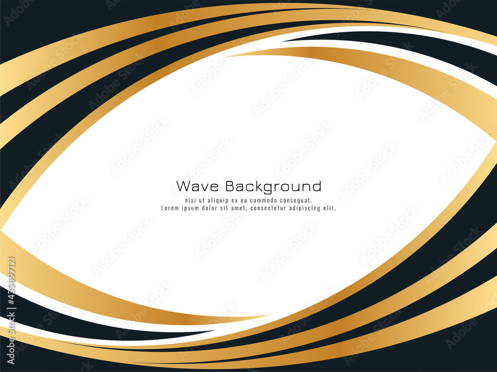 Obraz premium Abstract golden and black wave design background