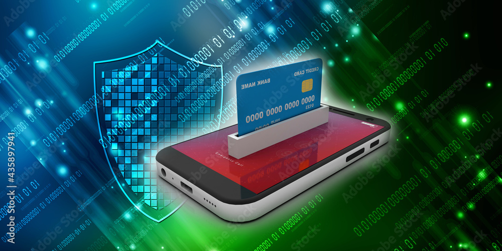 3d illustration phone and credit card
3d illustration phone and credit card