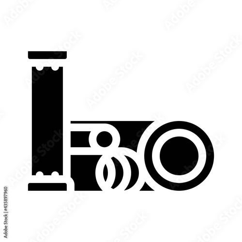 pipes building material glyph icon vector. pipes building material sign. isolated contour symbol black illustration