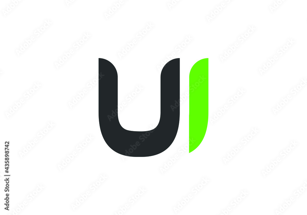 this is a creative text UI logo icon this is a creative text UI logo icon