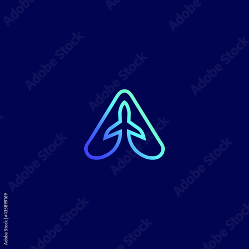 Airplane- A abstract letter logo template