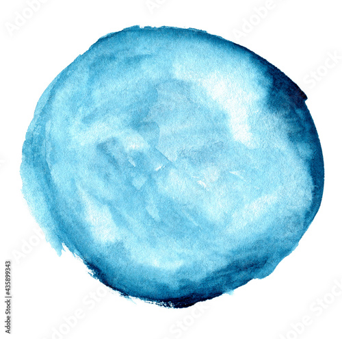 Hand drawn blue watercolor shape for your design. Creative background, abstract stain