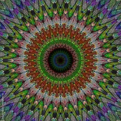 3d effect - abstract colorful mandala style pattern
