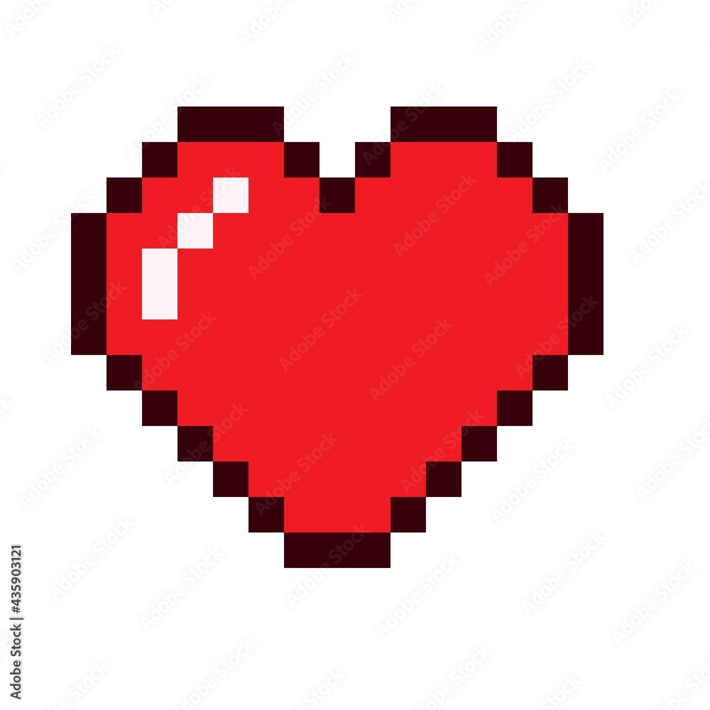 Pixel art background. Heart pixel art. Vector illustration. Valentine's Day.
