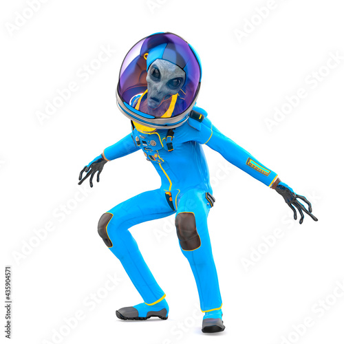 alien astronaut in action