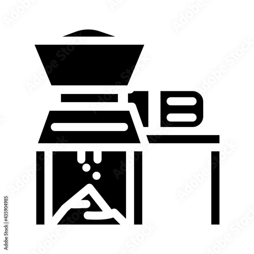household waste shredder glyph icon vector. household waste shredder sign. isolated contour symbol black illustration