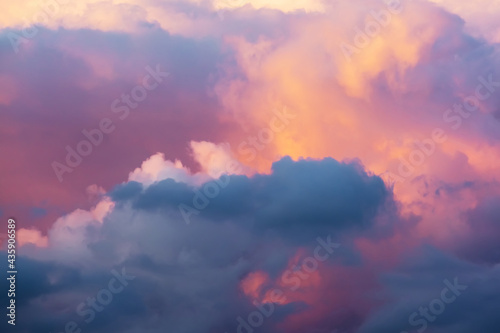 Evening colorful clouds abstract background