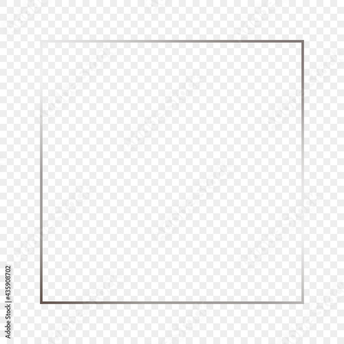 Silver glowing square frame