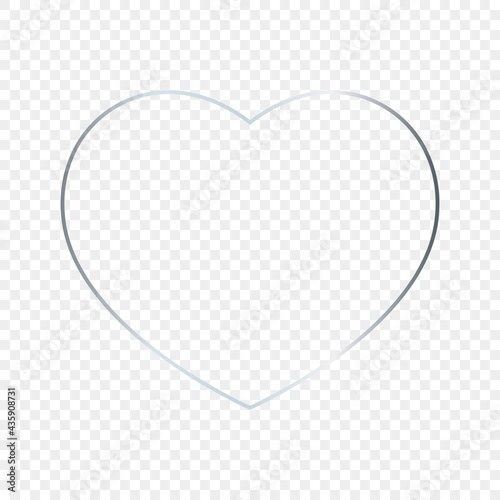 Silver glowing heart shape frame
