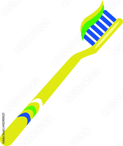 Colored toothbrush with paste