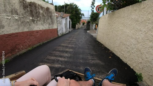 Monte Toboggan Ride in Funchal, Madeira, Portugal photo