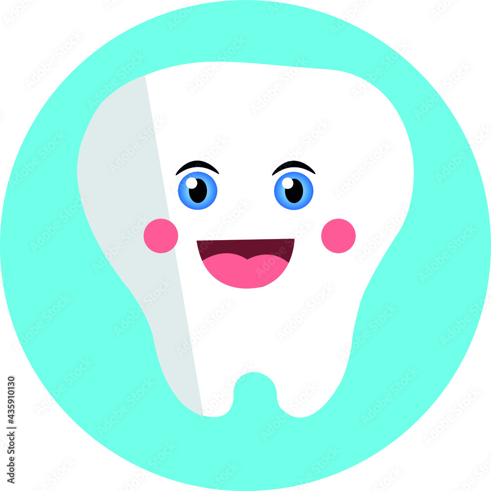 Tooth character happy