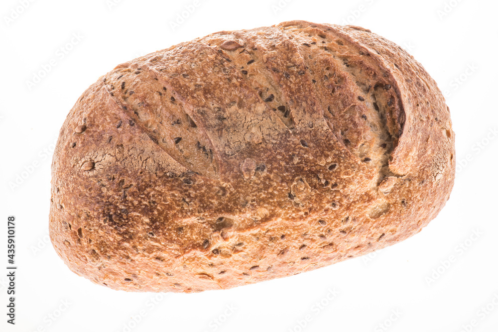 loaf of bread isolated on white background 