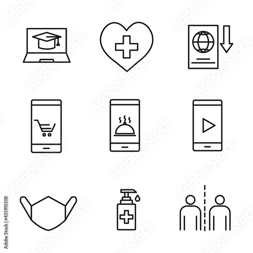 new normal icons set. new normal pack symbol vector elements for infographic web.