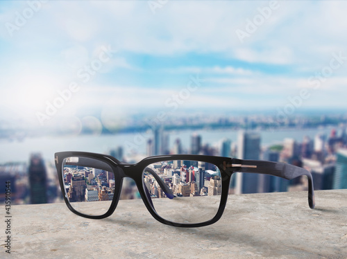 Fototapeta Naklejka Na Ścianę i Meble -  Glasses that adjust correctly eyesight from blurred to sharp