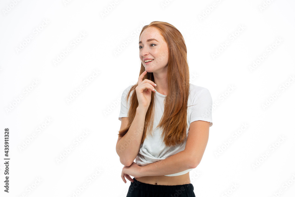 Young beautiful red hair model smiling Young beautiful red hair model smiling