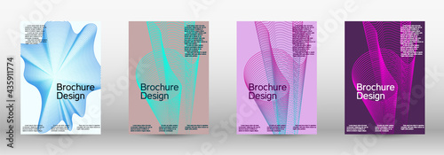 A set of modern abstract covers. Future futuristic template with abstract current forms for banner design  poster  booklet  report  journal.