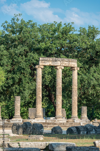 The Philippeion, ancient Greek sanctuary erected by Philip II, King of Macedonia, Olympia Archaeological Site, Peloponnese peninsula, Greece